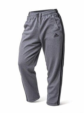 adidas Climawarm Charcoal Gray Athletic Track Pants with Black Stripes